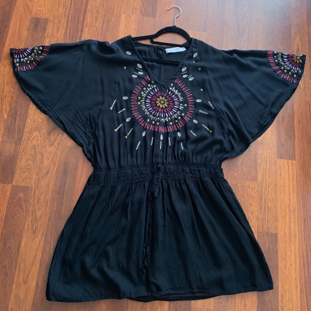 Beautiful Black Zara dress with embroidery